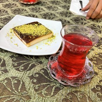 Galata Turkish Halal Grill Restaurant - Pomegranate Tea with Dessert - Turkish Near Me - Long Beach, California