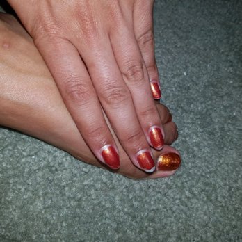 Lush Nails - Toes began as a beautiful deep bronze... now they're an odd copper color.... and finger color is clearly a fiery red orange. Ugh. - Nail Salons Near Me - Longmont, Colorado Lush Nails - Toes began as a beautiful deep bronze... now they're an odd copper color.... and finger color is clearly a fiery red orange. Ugh. - Nail Salons Near Me - Longmont, Colorado
