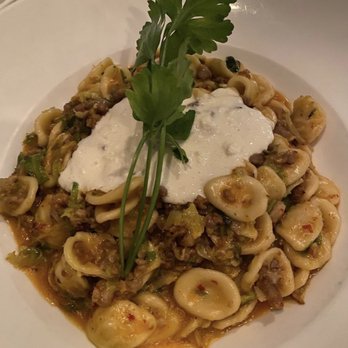 Gallo Ristorante - Orecchiette Pork and Nduja sausage, Brussels sprouts, stracciatella cheese. - Italian Near Me - Ridgefield, Connecticut Gallo Ristorante - Orecchiette Pork and Nduja sausage, Brussels sprouts, stracciatella cheese. - Italian Near Me - Ridgefield, Connecticut