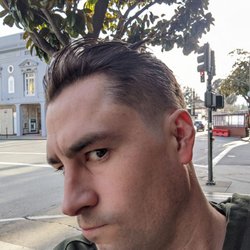 Gameday Barber - Look at that blend.... Flawless! And he worked with my balderdash (rapidly receding hairline)