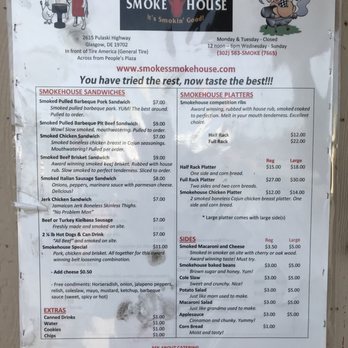 Smoke's Smokehouse - The menu - Smokehouse Near Me - Newark, Delaware