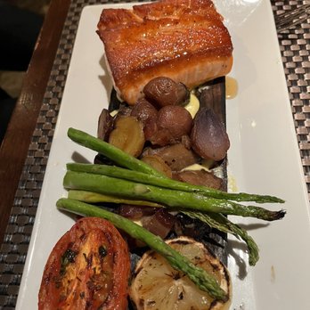 Six Seven Restaurant - Cedar Plank King Salmon* - New American Near Me - Seattle, Washington Six Seven Restaurant - Cedar Plank King Salmon* - New American Near Me - Seattle, Washington