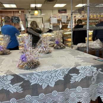 Park Bake Shop - a table with a white lace tablecloth - Bakeries Near Me - Kings Park, New York Park Bake Shop - a table with a white lace tablecloth - Bakeries Near Me - Kings Park, New York