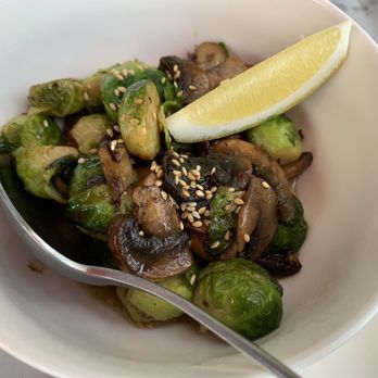 Takuma - Garlic butter sautéed brussel sprouts and mushrooms - Izakaya Near Me - Santa Monica, California Takuma - Garlic butter sautéed brussel sprouts and mushrooms - Izakaya Near Me - Santa Monica, California