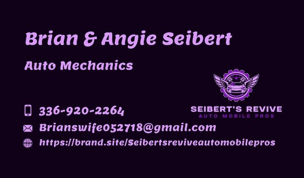 Photos of repairs and business - Example of work doing. Business card and logo. And Nissan valve body plug