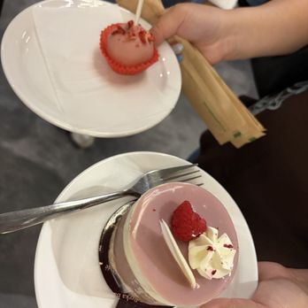 Breka Bakery & Cafe - Raspberry Lychee White Chocolate Mousse Cake Pop - Bakeries Near Me - Vancouver, British Columbia Breka Bakery & Cafe - Raspberry Lychee White Chocolate Mousse Cake Pop - Bakeries Near Me - Vancouver, British Columbia