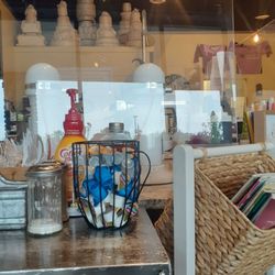 Street Sweets - Condiments station. Mini moos, but offered us half and half behind counter.