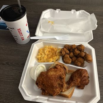 Gus's World Famous Fried Chicken - Austin - 2 Piece Dark Plate, Fried Okra - Southern Near Me - Austin, Texas
