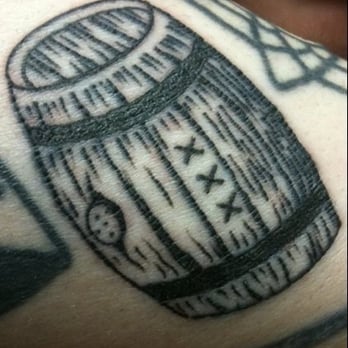Faith Tattoo - Tiny 1"x2" Whiskey Barrel tattoo by Andy - Tattoo Near Me - Santa Rosa, California