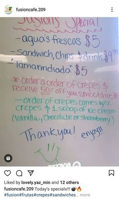 Menu photo 2 Fusion Cafe Merced, CA
