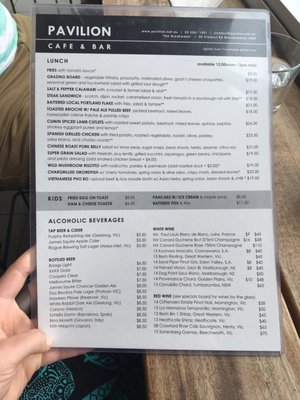 Menu photo 1 Pavilion Cafe & Bar Warrnambool, VIC