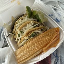 Street Taco Shack - Steak taco, beef enchilada, carnitas taco