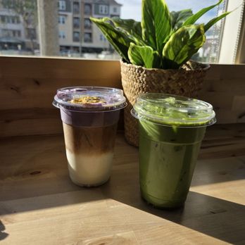 Tamistea - Mais con Ube and Matcha Latte with almond milk - Bakeries Near Me - Torrance, California Tamistea - Mais con Ube and Matcha Latte with almond milk - Bakeries Near Me - Torrance, California