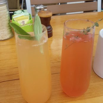 Shorehouse Kitchen - Grapefruit + Sage Mimosa and a Watermelon + Thyme Mimosa. (: - Coffee & Tea Near Me - La Jolla, California