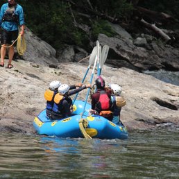 After one of the rapids, we went in for a paddle high five!