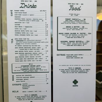 Marta - menu - Bakeries Near Me - San Diego, California Marta - menu - Bakeries Near Me - San Diego, California
