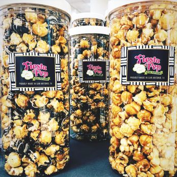 Fiesta Pop - three large jars of popcorn - Popcorn Shops Near Me