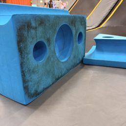 Dirty foam blocks in the toddler area Dirty foam blocks in the toddler area