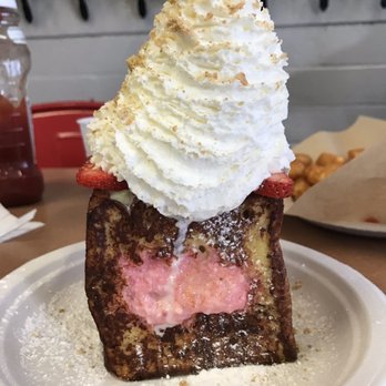 Button Up Cafe - Stuffed strawberry cheesecake french toast - Breakfast & Brunch Near Me - Pearl City, Hawaii
