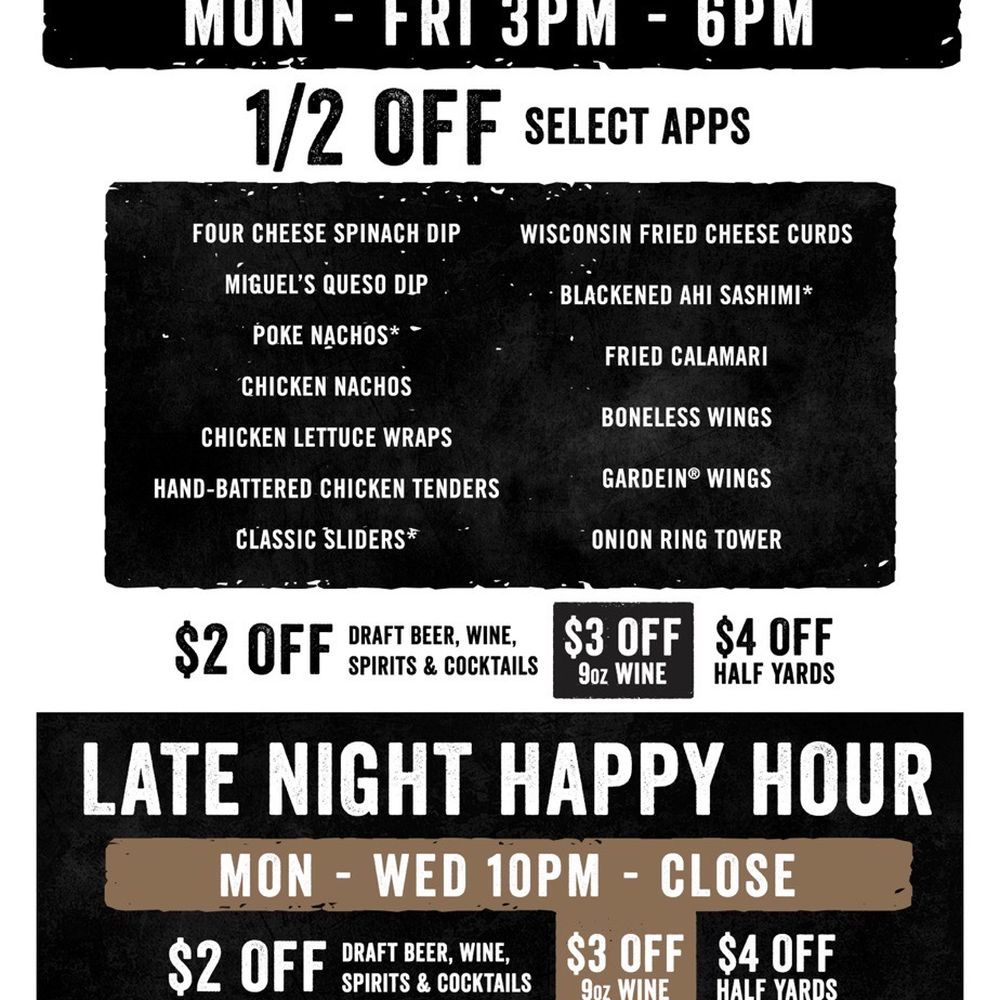 Yard House - HH menu - New American Near Me - Carlsbad, California Yard House - HH menu - New American Near Me - Carlsbad, California