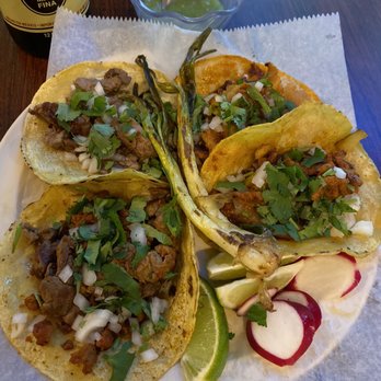 La Pasadita - Assorted tacos and fresh verde sauce. - Mexican Near Me - Clearwater, Florida La Pasadita - Assorted tacos and fresh verde sauce. - Mexican Near Me - Clearwater, Florida