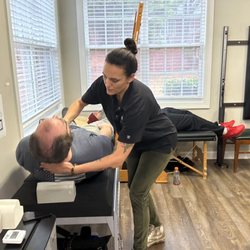 Natural Medicine and Chiropractic Specialties - Piari in our therapy bay helping patients on traction therapy's