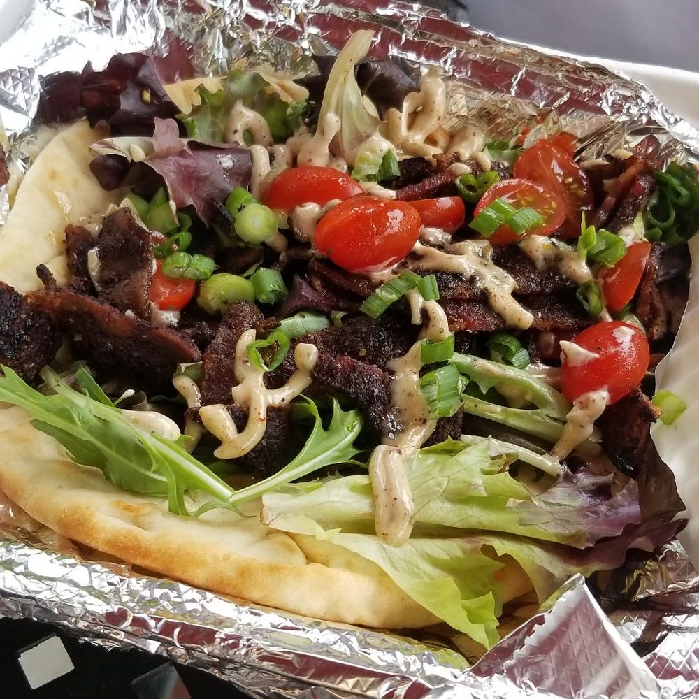 Flattz Signature Flat Breads - BLT with 14 spice applewood smoked bacon. - Food Trucks Near Me