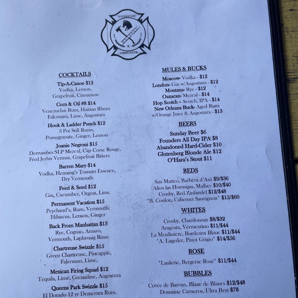 Cochecton Fire Station - Menu - Cocktail Bars Near Me - Cochecton, New York Cochecton Fire Station - Menu - Cocktail Bars Near Me - Cochecton, New York