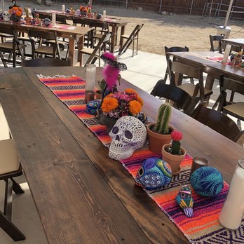 Honeywood Events - Tablescaping on these wood tables - Party Equipment Rentals Near Me