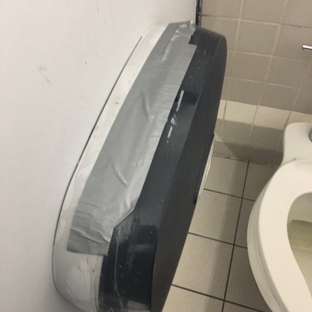 Walmart - Duct Tape holding the toilet paper dispenser, - Department Stores Near Me - Kitchener, Ontario Walmart - Duct Tape holding the toilet paper dispenser, - Department Stores Near Me - Kitchener, Ontario