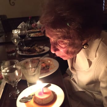 Casa Sanchez - Edna celebrating her 97th birthday. Birthday flan on the house - Mexican Near Me - Los Angeles, California