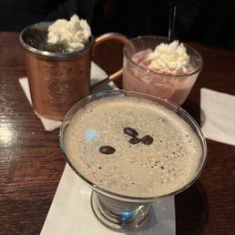 Whiskey Butter Beer, Espresso Martini, Bailey's Snowball