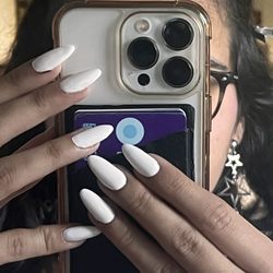 City Nails - Medium / long white acrylic nails for $45