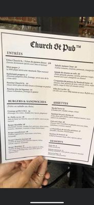 Menu photo 4 Church St Pub Verdun, QC