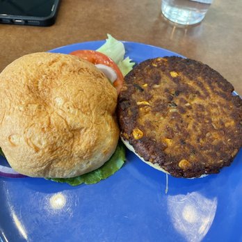 Carver's Cafe - veggie burger with gluten free bun - Cafes Near Me - Keystone, South Dakota