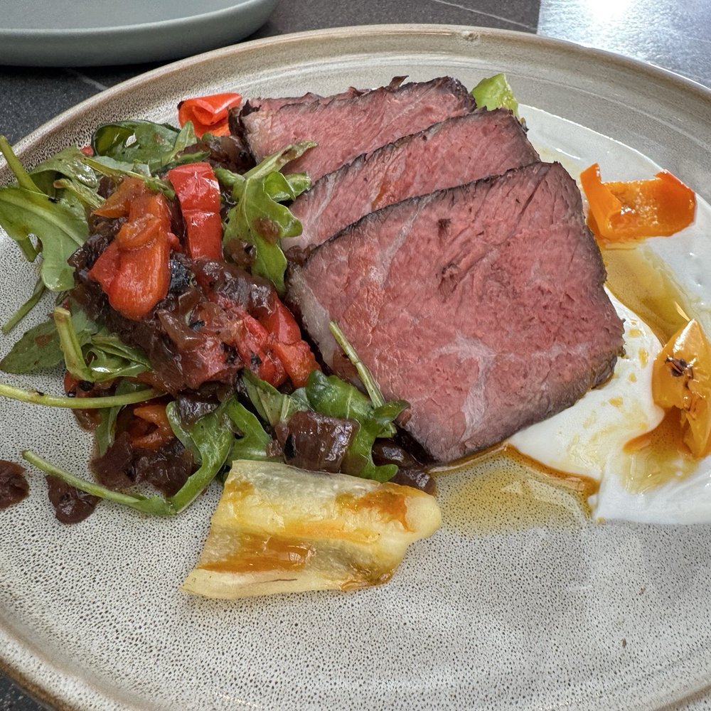 Aiona - Zabuton (highly marbled Japanese steak) with Labneh - Mediterranean Near Me - Sacramento, California