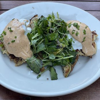 Satis Bistro - Crab cake eggs Benedict (Brunch Menu) - Wine Bars Near Me - Jersey City, New Jersey Satis Bistro - Crab cake eggs Benedict (Brunch Menu) - Wine Bars Near Me - Jersey City, New Jersey