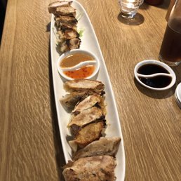 Variety gyoza plate. Variety gyoza plate.
