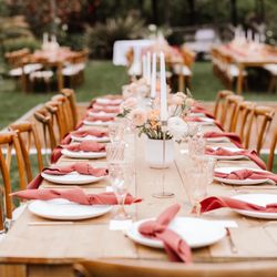Wonder Event Rentals - Wonder event farm tables used for our reception!