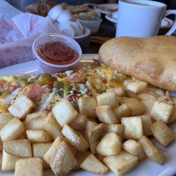 Pappas Sweet Shop Restaurant - Omelette with papitas and a warm sopapilla - Sandwiches Near Me - Raton, New Mexico Pappas Sweet Shop Restaurant - Omelette with papitas and a warm sopapilla - Sandwiches Near Me - Raton, New Mexico