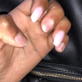 YL Nail Salon - 2days later! I spend several months growing out my nails! She completely ruined my natural nail! - Nail Salons Near Me - New York, New York