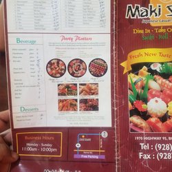 Maki Sushi - Menu 2022