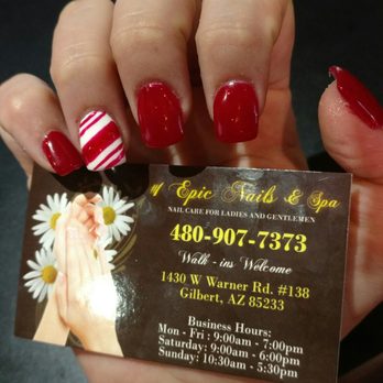1 Epic Nails & Spa - Candycane nails! - Nail Salons Near Me - Gilbert, Arizona