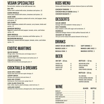 Curry Mango - March 2023: Menu Pic 2 of 3 - Indian Near Me - Lakeland, Florida Curry Mango - March 2023: Menu Pic 2 of 3 - Indian Near Me - Lakeland, Florida