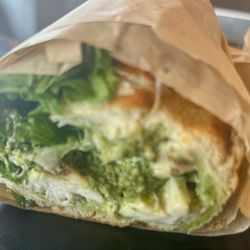 zpizza - Another crappy photo but a delicious Hot Chicken Pesto sandwich minus tomato