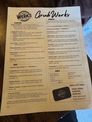 Menu photo 3 The Werks Wheat Ridge, CO