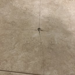 One of many cracks in the kitchen floor One of many cracks in the kitchen floor
