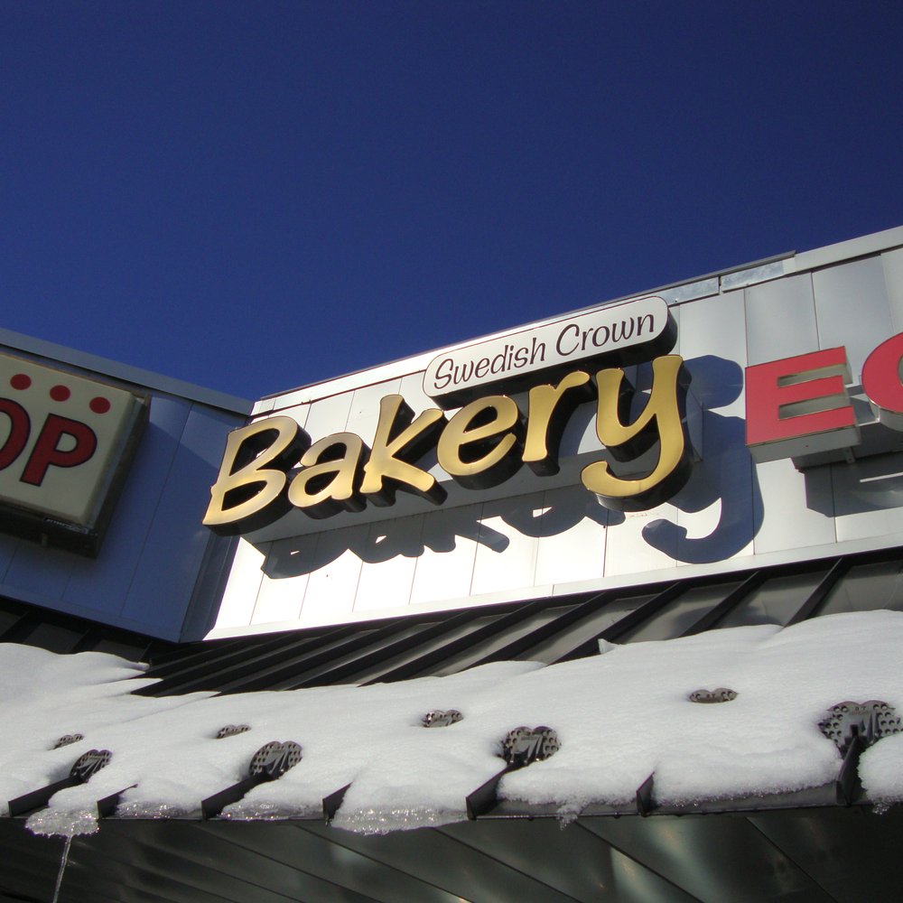 Krown Bakery & Eatery - Outside sign, a little hard to see from the road. - Bakeries Near Me - Anoka, Minnesota