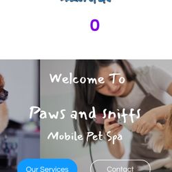 Paws and Sniffs Mobile Pet Spa - broken website