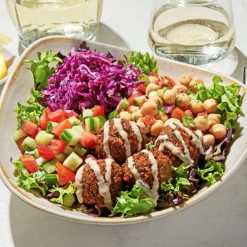 Luna Grill El Camino Real - Luna Vida Bowl with Falafel (Vegan) - Mediterranean Near Me - Carlsbad, California Luna Grill El Camino Real - Luna Vida Bowl with Falafel (Vegan) - Mediterranean Near Me - Carlsbad, California